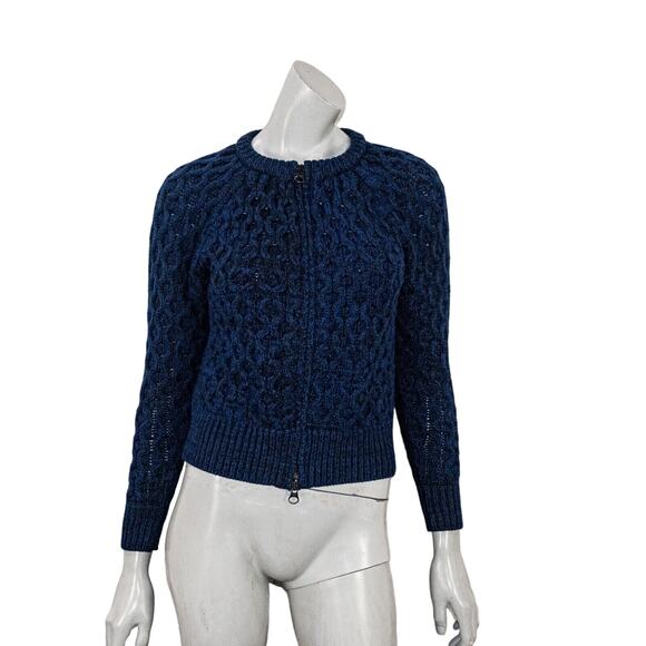 ISABEL MARANT Etoile 100% Merino Wool Zip up Cardigan Sweater cable knit - Picture 1 of 11
